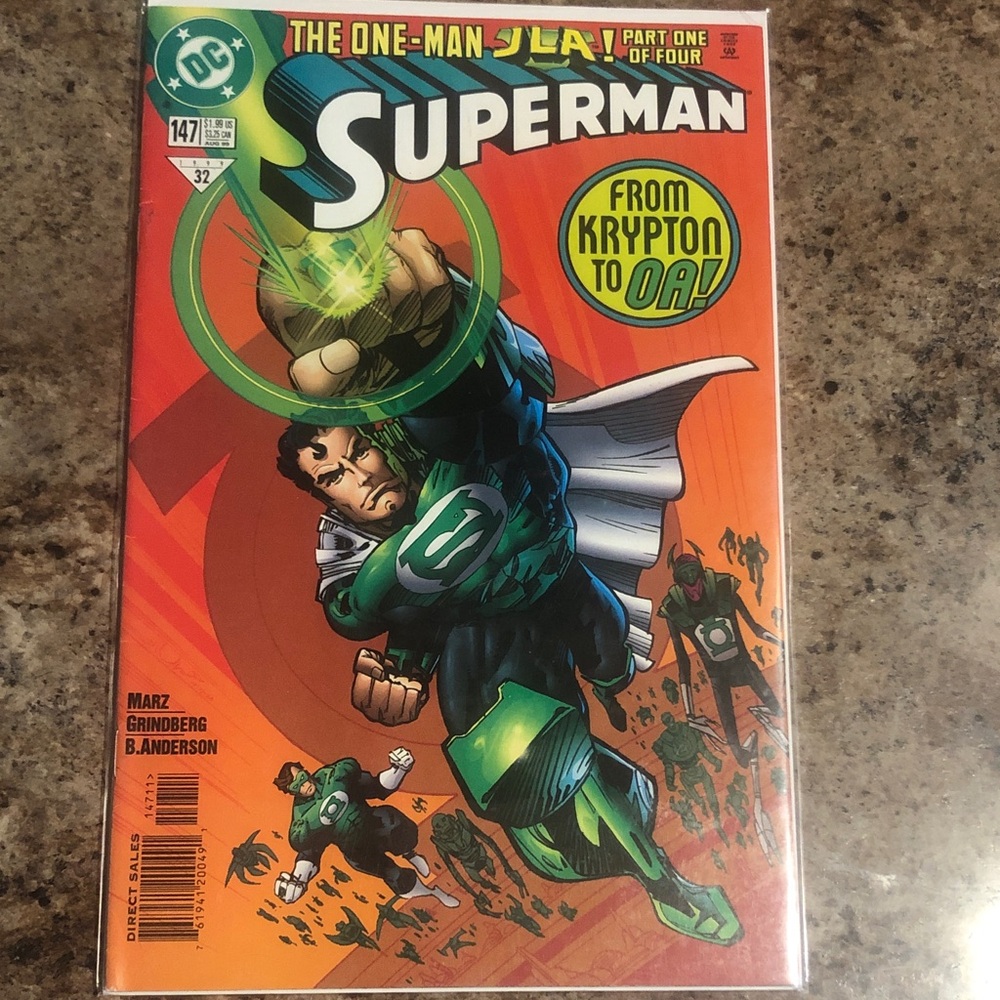 DC Comics Superman Comic with Green and Orange Cover